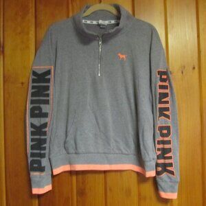 Victorias Secret Pink Sweatshirt 3/4 Zipper Sz M Victorias secret Pink Dog sz M